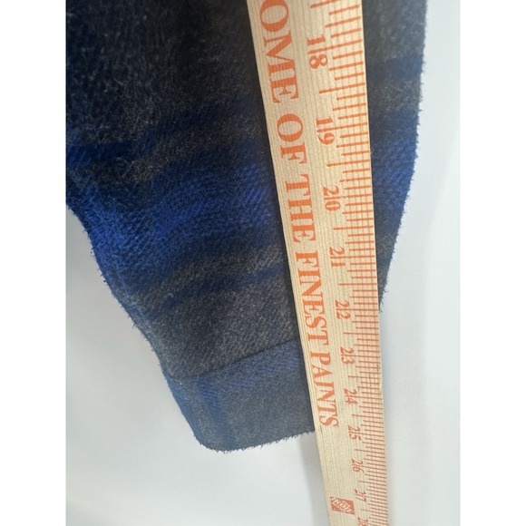 Orvis Blue Plaid Flannel Shirt Jacket Heavy Cotton Pockets Shacket Men's Size L - Picture 8 of 15